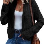 Dokotoo Women's 2023 Fashion Casual Open Front Long Sleeve Chunky Knit Cardigans Sweaters Outerwear Coats
