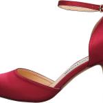 ELEGANTPARK Women Pointed Toe High Heel Pumps Satin Ankle Strap Wedding Bridal Evening Party Dress Shoes