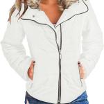 Vetinee Women Casual Faux Fur Lapel Zip Pockets Quilted Parka Jacket Puffer Coat