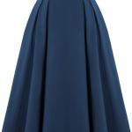 Belle Poque Women Plaid Skirt Vintage High Waist Pleated Skirt with Pockets BPA020