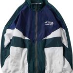 Wyeysyt Women's Y2k Jacket Zip Up Lightweight Windbreaker Jacket Varsity Oversized Sport Jacket Y2k Clothing Outerwear