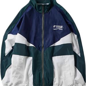 Wyeysyt Women's Y2k Jacket Zip Up Lightweight Windbreaker Jacket Varsity Oversized Sport Jacket Y2k Clothing Outerwear