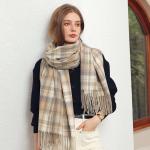 VANLINKER Soft Winter Warm Scarfs Women Cashmere Feel Large Scarf Classic Camel Plaid Fashion Poncho Long Shawls Grid Wraps