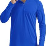 MAGCOMSEN Men's Long Sleeve Sun Shirts UPF 50+ Tees 1/4 Zip Up Fishing Running Rash Guard T-Shirts Outdoor Shirt