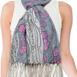 Dahlia Women's 100% wool Scarfs, Wraps, and Shawls, Ink Painting Flower Style
