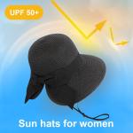 Verabella Sun Hats for Women UPF 50+ Women's Lightweight Foldable/Packable Beach Sun Hat