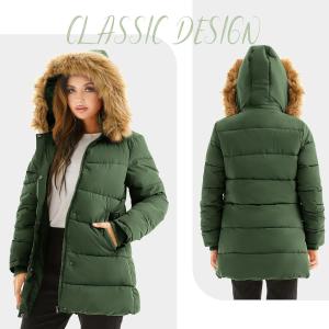 Garemcy Womens Winter Coats Thicken Puffer Coat Warm Jacket with Removable Fur Hood Quilted Jacket