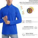 MAGCOMSEN Men's Long Sleeve Sun Shirts UPF 50+ Tees 1/4 Zip Up Fishing Running Rash Guard T-Shirts Outdoor Shirt