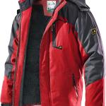 TREKEK Men's Winter Ski Jacket Warm Fleece Waterproof Outdoor Mountain Hiking Windbreaker Hooded Snow Rain Coat