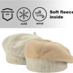 Braxton Wool Beret Hat - Warm Lined Crochet Angora Knit Berets - French Paris Hat for Women