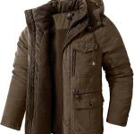 Mr.Stream Men's Winter Hooded Jacket Windproof Sherpa Lined Fleece Windbreaker Coat Outerwear Warm Parka