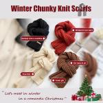 Boaisdus Winter Chunky Knit Scarfs Women's Thick Warm Knit Scarves Soft Long Chunky Knitted Scarf for Outddor Men & Women