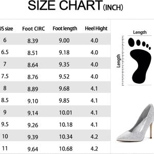 mysoft Women's Heels Pumps Pointed Toe 4IN Heels Dress Wedding Shoes