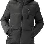 Orolay Women's Stylish Down Hooded Jacket with Two-Way Zipper Winter Down Coat Puffer Jacket