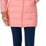 Essentials Women's Lightweight Water-Resistant Hooded Puffer Coat (Available in Plus Size)