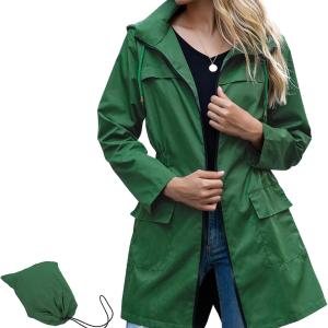 American Trends Rain Jackets for Women Waterproof Lightweight Windbreaker Rain Coats with Hood Active Packable Raincoat