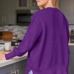 LILLUSORY Women Fall Crewneck Batwing Long Sleeve Sweater Oversized Ribbed Knit Side Slit Pullover Top