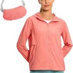 CRZ YOGA Women's Packable Rain Jacket Waterproof UPF 50+ Lightweight Hiking Outdoor Hooded Windbreaker Coat Workout Running
