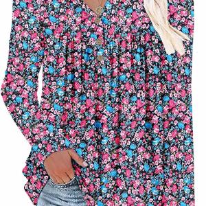 ROSELINLIN Womens Short Sleeve Shirts Loose Fit Summer Tops for Leggings