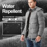 GGleaf Men's Winter Puffer Jacket Quilted Thicken Down Coat Insulated and Water Repellent Jacket with Hood