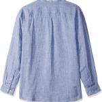 Perry Ellis Men's Long Sleeve Solid Linen Popover Shirt
