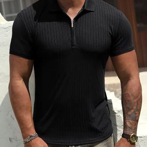 NITAGUT Men's Polo Shirts Long and Short Sleeve Performance Slim Fit Zip T-Shirts for Sports Golf Tennis Workout