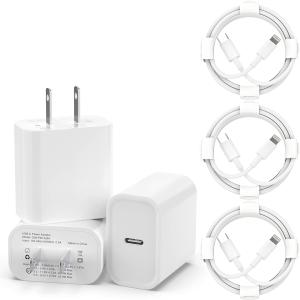 iPhone Fast Charger [Apple MFi Certified], 20W PD USB C Wall Charger Adapter with 6FT Type C to Lightning Cable Compatible with iPhone 14/13/13 Pro/12/12 Mini/Pro/Pro Max and More-White