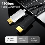 BRIDGEE Certified Fiber HDMI 2.1 Cable(16.4ft), Ultra High Speed 48Gbps 8K@60Hz,4K@120Hz HDMI Cord, Support eARC,HDCP 2.3,Dolby Atoms,Compatible with HDTVs,Laptops,Projectors, Consoles etc …