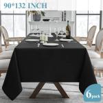 VidaFete Tablecloth 6 Pack 90 * 132inch Rectangle Table Cloth Polyester, Stain Wrinkle Resistant