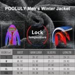 Pooluly Men's Ski Jacket Warm Winter Waterproof Windbreaker Hooded Raincoat Snowboarding Jackets