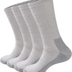 GKX Men's Merino Wool Moisture Wicking Outdoor Hiking Heavy Duty Work Cushion Crew Socks