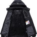 Pooluly Men's Ski Jacket Warm Winter Waterproof Windbreaker Hooded Raincoat Snowboarding Jackets