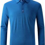 SCODI Mens Long Sleeve Polo Shirts Casual Golf Polo Daily Collared Shirt Sport Tennis T-Shirt