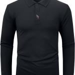 SCODI Mens Long Sleeve Polo Shirts Casual Golf Polo Daily Collared Shirt Sport Tennis T-Shirt